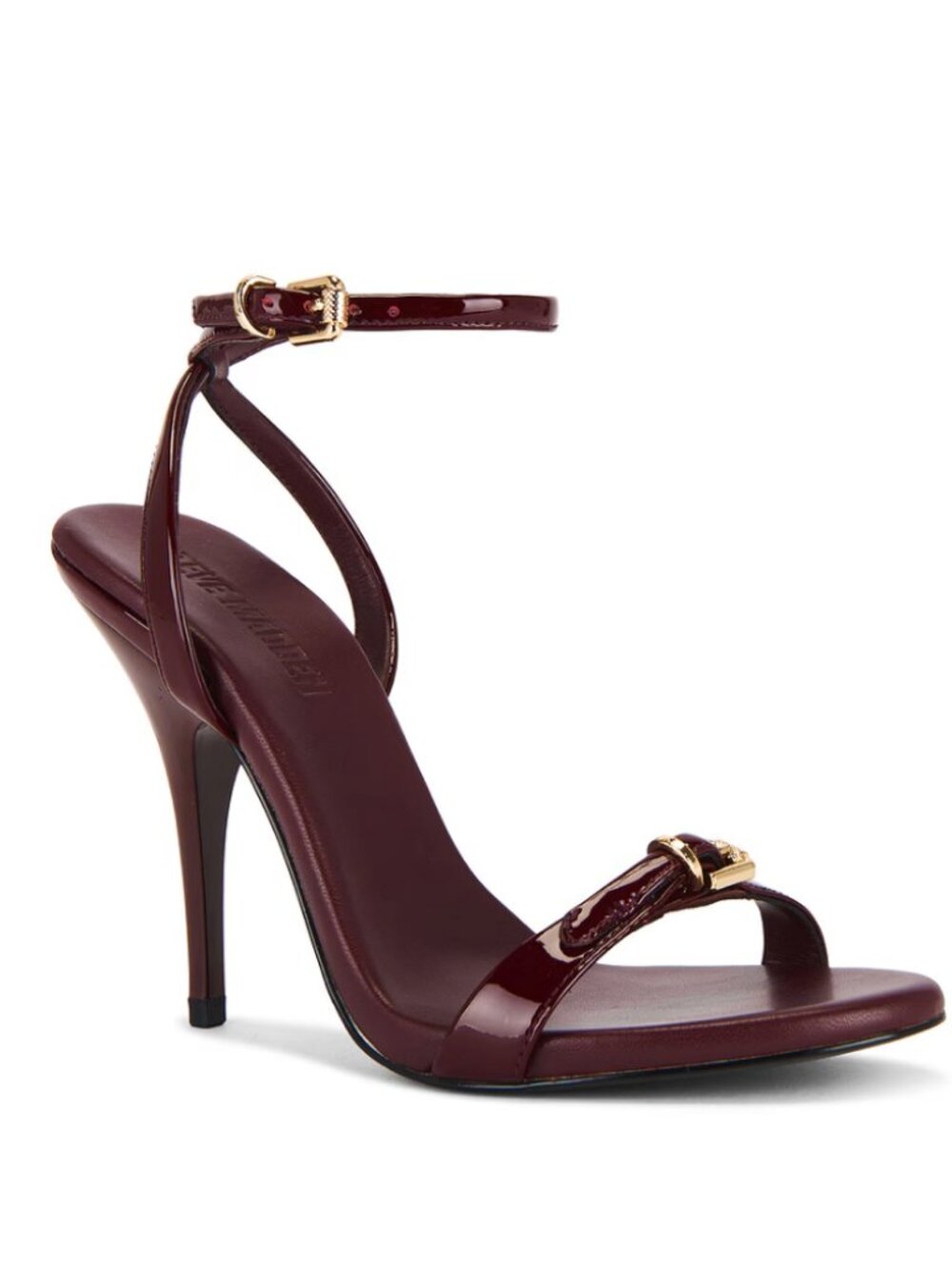 Steve Madden Foxx heel sandal in burgundy / gold - Size 7.5
